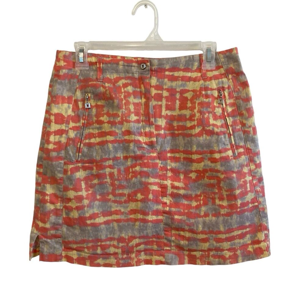 Jamie Sadock Mini Skort Womens Size 6 Golf Hike Outdoor Casual Orange Abstract